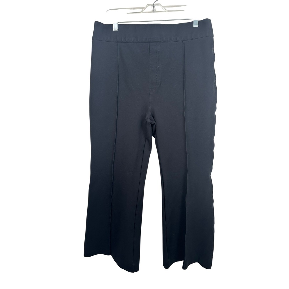 Spanx Cropped Flare Pants Women 2X Petite Black Excellent Raw Seam 20252Q